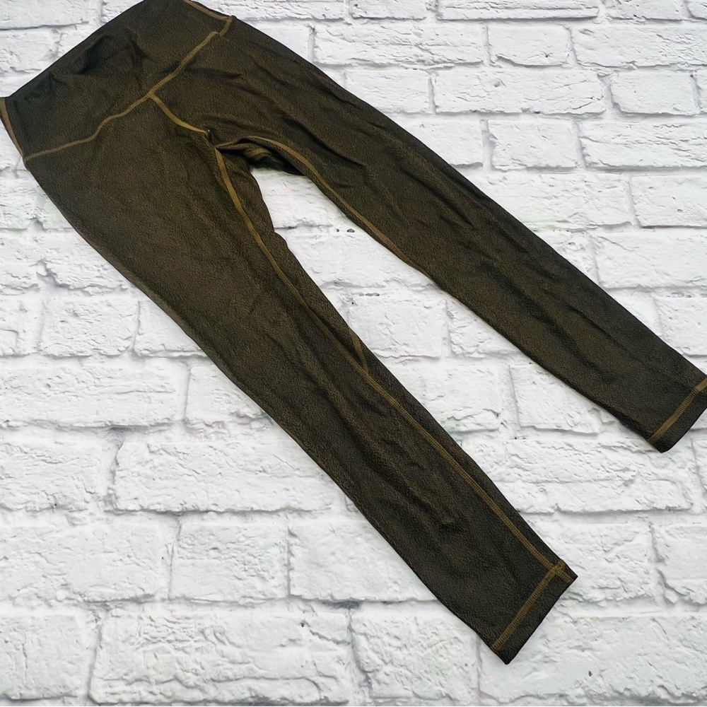 ZYIA Active Size 2 Olive Green Faux Snakeskin Leggings Yoga workout